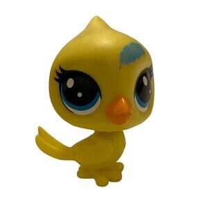 Hasbro Littlest Pet Shop Hasbro Albin No # Lucky Pet Yellow with a Blue Feather
